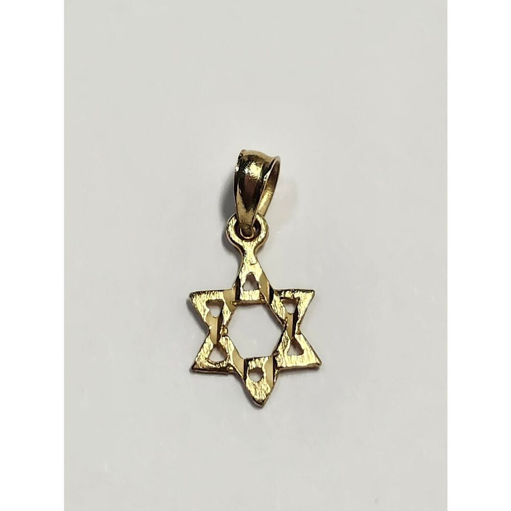 14K Gold Star of David Pendant